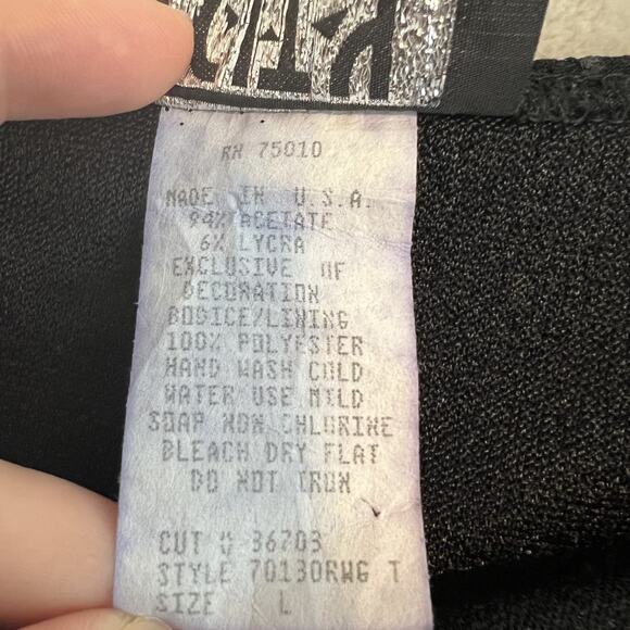 VTG City Triangles Dress Womens Large Glitter Babydoll Halter Hi Low Y2K Fairy - Picture 8 of 12